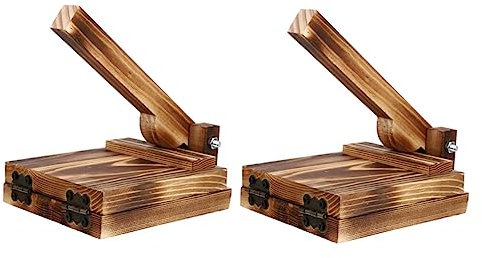 Hoement 2pcs Wooden Dumpling Wrapper Molds Wonton Wrappers Maker Dumpling Maker Skin Press Tool Easy to Use Kitchen Accessory