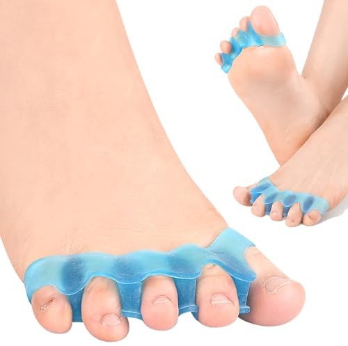 Ysnzaq 3 Pares Separador de Dedos de los Pies,Corrector de Juanetes de Silicona para Enderezar Dedos Torcidos Ajuste Ballet Yoga Atletas para Hombre y Mujer.JZ Blue