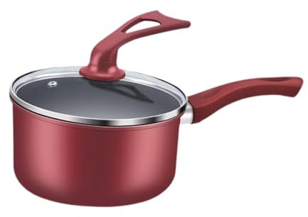 perfk Pentola per Il Latte Piccola, pentola per stufato, Utensili da Cucina Versatili con Coperchio in Vetro, pentola per Porridge, pentola per fornello a