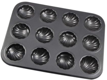 Dorccsi Shaped Baking Tray 12 Cavity Non Stick Madeleine Mold Carbon Steel Cake Mold Shaped Baking Tray Cake Tin Madeleine Tray