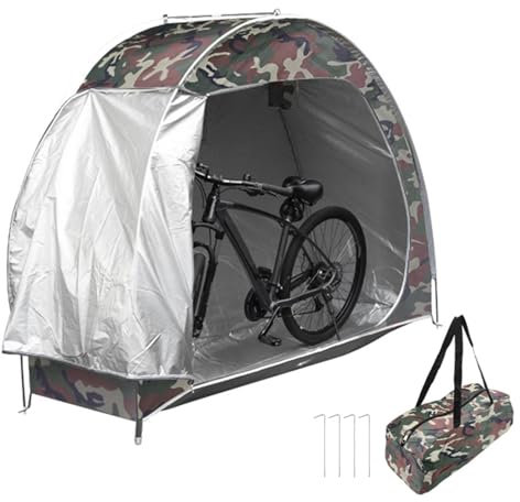 DFANCE Outdoor Bike Covers Storage Shed Tent,Oversized Bike Storage Tent,Portable Foldable Garage Storage Tent,Waterproof Outdoor Bicycle Cover Waterproof Durable Tarp Protect Rain(Color:Camouflage)