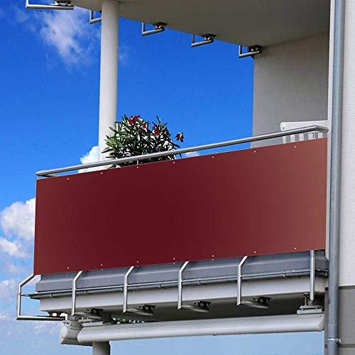 Telone frangivento per balcone, 200 g/m², anti UV, impermeabile, per giardino, terrazza, recinzione, 150 x 900 cm, design oscurante con fascette e corde incluse