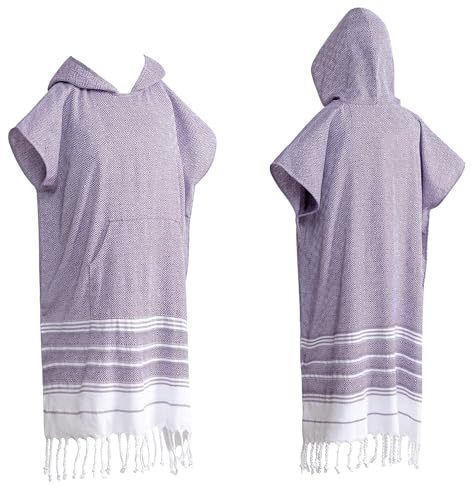 Badeponcho,Surf Poncho 1 Stück Surfponchos aus Baumwolle, Wickeltuch, Bademantel mit Tasche, Übergröße, Schwimmüberzug, tragbares Handtuch, Strandtuch mit Kapuze for Erwachsene, Männer und Frauen, Str
