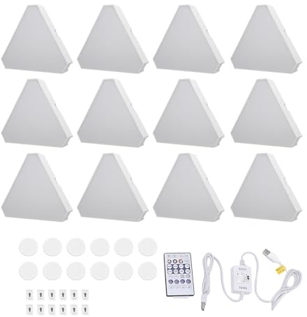 Pilipane RGB LED Wall Light Kit Smart WiFi Musik Synchronisation Farbwechsel Remote -Sprach -App -Steuerung Dreieckige Panel -Leuchten für Spielzimmer Schlafzimmerdekoration