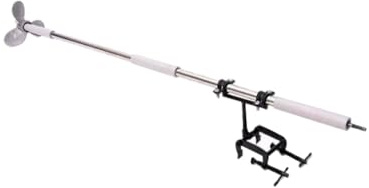 Außenborder Motor Akku-Trolling-Außenbordmotor mit Klemme und 3-Blatt-Antrieb, Einstellbohrpropellermotor für Kanu-Fischerboote, Schub für Salzwasserstrahlruder(With Clamp,L-125cm(49 1/4))