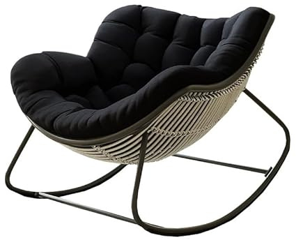 Rocking Chairs Cushions for Adults (Only Cushion) - Modern Thickened Egg Chair Cushion with PP Cotton Fill, Waterproof Papasan Rocking Chair Pad for Balcony Garden Porch Use (#1,120x100x10cm)