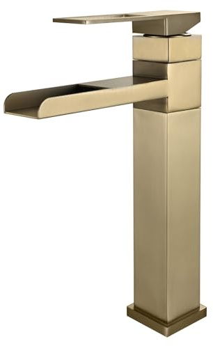 Rubinetto miscelatore per lavabo da bagno spazzolato, alto in acciaio inox, con leva singola, per lavello moderno, rubinetti da bagno eleganti per un arredamento elegante
