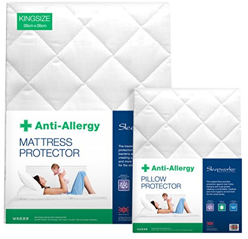 SW Living sleepworks Acolchado Protector de colchón Cubre Colchón Antialérgica, Color Blanco, Funda Colchón 150x190, Protector Impermeable