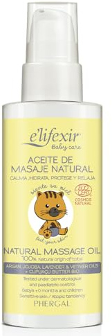 Elifexir Baby Care Aceite Masaje Natural para Bebé, Hidrata Intensamente, Calma y Relaja, 100% Ingredientes Naturales, Uso Desde el Nacimiento, Apto Piel Sensible, 100 ml