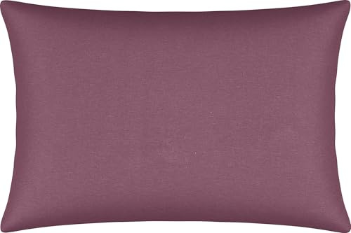Erwin Müller Kissenbezug, Kissenhülle Single-Jersey Murnau - aubergine Größe 50x70 cm - bügelfrei, strapazierstark, elastisch, mit Reißverschluss