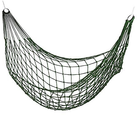 Relaxdays Netzhängemmatte, Garten Hängematte für 1 Person, Camping, leicht, in- & Outdoor, zur Aufbewarung, dunkelgrün