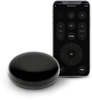 Garza Smart - Controlador de Infrarrojos Inteligente 360° Wifi, Inalámbrico, Mando a distancia universal IR, Control remoto por voz y app, Alexa/Google, Wifi 2.4GHz, Negro