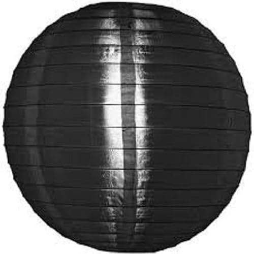 5 x Schwarz Lampions Nylon 35 cm