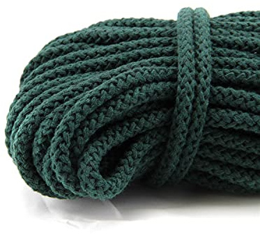 NTS-Nähtechnik Baumwohlkordel 8mm | Farb und Längenauswahl | 100% Baumwolle | mit Polyester Kern | (dunkelgrün, 50m)