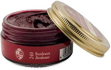 Langer & Messmer crema lucido per scarpe in pelle con ingredienti naturali - crema per la cura delle scarpe di alta qualità - adatta a tutte le scarpe in pelle liscia - 50 ml - bordeaux