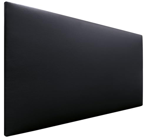 DHOME Kopfteil aus Kunstleder oder Stoff AQUALINE - Glatt Mit Beinen, Gepolstert, Luxusbett (Kunstleder Schwarz, 105cm für Betten 80/90/105)
