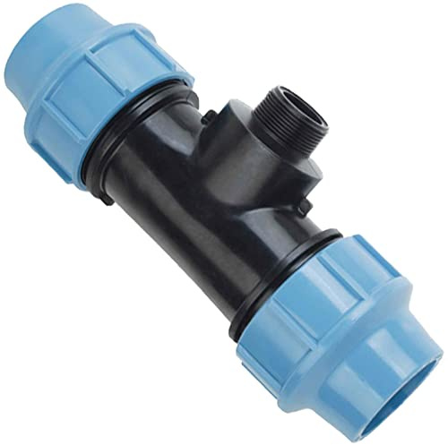 MegaHaustechnik T-Stück, 25mm x 1“ AG x 25mm, PP-Fitting Klemmverbinder