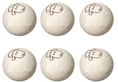 MISNODE 6 Pcs Wool Dryer Balls, Natural Organic Wool | XL, Eco-Friendly Reusable Organic Fabric Softener, Chemical Free, Anti-wrinkle, Anti-static, with Storage Bag