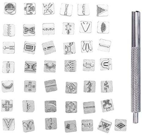 Leder-Stempel-Set, Lederpräge-Set, Lederschnitz-Stanzwerkzeug Für DIY Handgefertigte Lederkunst, 43-teilig