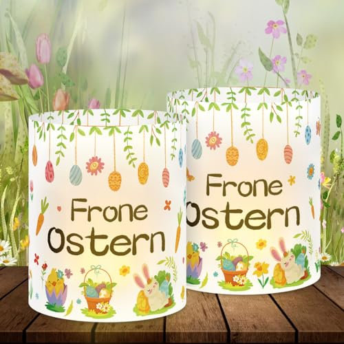 Set di 12 portacandele da tavolo per Pasqua, decorazione pasquale, portacandele per candeline e candele