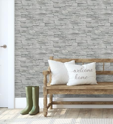 GAULAN 500682660 - Carta da parati vinilica lavabile effetto pietra ardesia grigia con texture in rilievo per pareti soggiorno cucina bagno camera da letto - Campione DIN A4