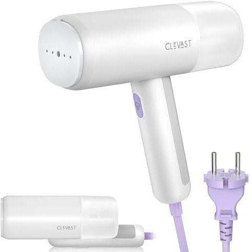 CLEVAST Dampfglätter, Faltbar Reise Steamer Dampfglätter, 30s schnelles Aufheizen, 1000W Handheld Dampfglatter mit 150ml Tank, Faltenentferner mit Bürste, tragbarer Reisesteamer für Zuhause