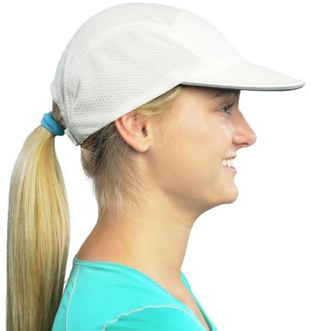 TrailHeads Sommer-Laufmütze für Damen mit weicher Schaumstoffkrempe und reflektierendem Rand, schnell trocknende Kappe mit 5-Panel-Design