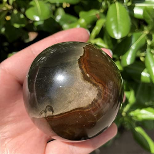 BKGWCSOR Bola de Piedra de Jaspe de océano Natural for decoración del hogar en Bruto de Cristal Natural, Piedra de Cristal Ideal for decoración del hogar, Piedras de (Color : 57mm)