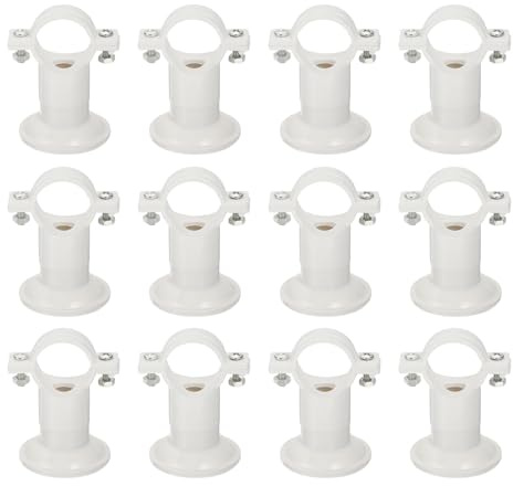 sourcing map 12Pcs PVC Water Pipe 25mm Clamps Clips with Base, Fit for 25mm/0.98 OD Tubing Hose Hanger Support, Plastic Pipe Hanger Clamp Water Pipe Support