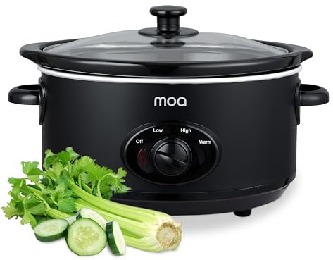 MOA Slowcooker - 3,5 Liter - Keramischer Innentopf - Schwarz - SC35B (Black)