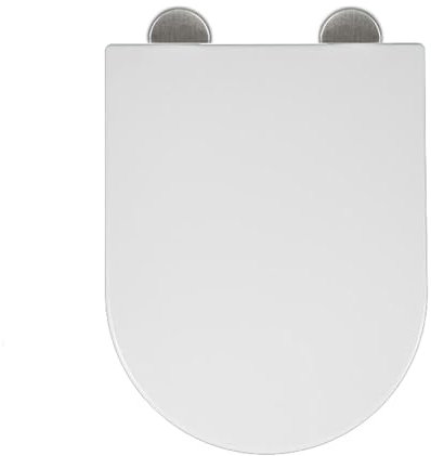Giural Toilettendeckel, WC Sitz D-Form Mit Absenkautomatik Klodeckel D-Form Mit Quick Release Funktion Für Einfache Montage & Reinigung, Antibakteriell Klobrille,Schwarz