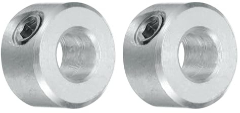 QUARKZMAN 2Pcs, Alésage de 3/16, Colliers d'Arbre en Aluminium, Diamètre Extérieur de 7/16 et Épaisseur de 1/4, Collier de Serrage à Vis de Pression, Butée pour Guide d'Arbre Linéaire