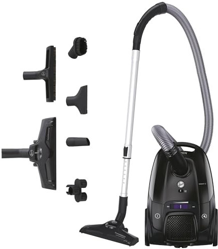 Hoover Aspirapolvere a traino con sacco Telios – Compatto, Silenzioso 69 dBA, Capacità sacco 3,5L, Leggero e con filo, Spazzola Parquet, Raggio d’azione 9,6 m, Filtro polvere EPA12 [TXLZ72HM]