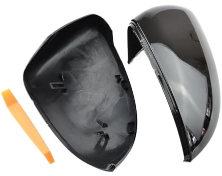 Auto Spiegelkappen Für VW Für Golf MK7 7.5 Für GTI 7 7R Spiegelabdeckungen Kappen Rückspiegelgehäuseabdeckung Carbon Look Helle Schwarze Abdeckung 2 Stück Seitenspiegel Abdeckkappen(Bright Black)