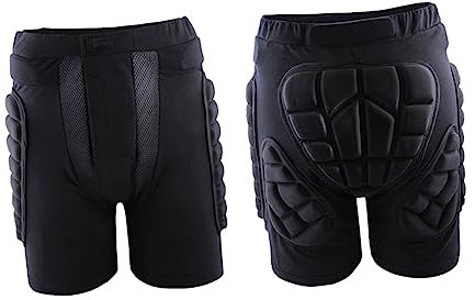 GAROZATION Schwarze Ski Skate-schutzhose Erwachsene Und Junge Mädchen Gepolstert Mit Dickem Eva-Schutz Atmungsaktiv Stoßfest Elastischer Geeignet Für Snowboard Hockey Rollschuhlaufen