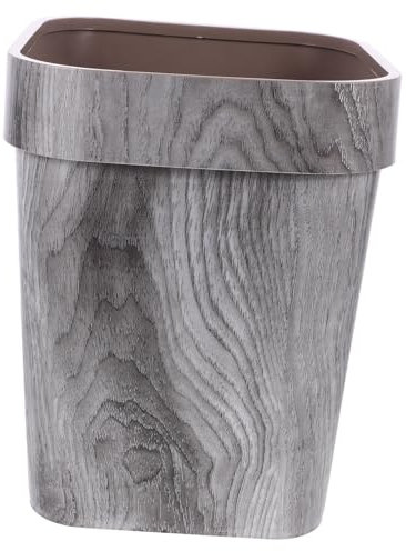 Ciieeo Wood Grain Waste Basket Bedroom Trash Can Office Waste Can Bathroom Kitchen