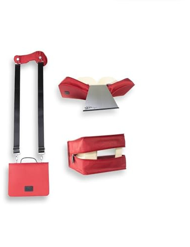 Barth & Bauer HabersackSKIN Tasche BASIC Gr. XL in Rubin-Rot mit Tragegurt & Buchstütze: Nylon/Leder Jura-Einband-Set für Beck'schen Loseblattwerke mit Textblockbreite 100 mm/Buchrückenbreite 115 mm