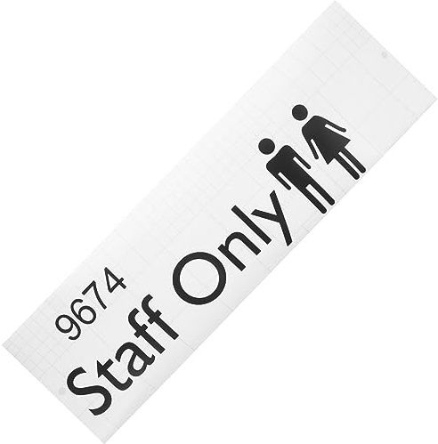 Adesivo per Porta e Parete Staff Only in Pvc, Cartello Bagno | Cartello Bagno, Carattere Chiaro, per Metallo e Vetro, Ufficio e Casa, Riutilizzabile senza Residui