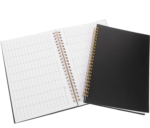 jojofuny Lot De 2 Carnets De Comptabilité Grand Format 60 Pages Avec Grilles Horizontales Et Verticales Cahiers De Suivi D'Activité Pour Petites Entreprises Et Usage Domestique