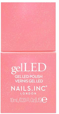 Nails.INC GelLED UV/LED Gel Nail Polish, Bronze Glitz, Rose Gold, Long Lasting, High Shine Colour, Quick Cure Formula, Cruelty Free, Art Gel Manicure At Home, 30-60 Second Cure Time, 10 ML