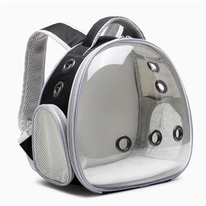 guiling-1986 Gabbia per Uccelli Borsa for pappagalli, Doppia Spalla, Trasparente, for Il Trasporto di Uccelli, dedicata alla Gabbia for da Esterno, Traspirante Gabbia Voliera(Nero)