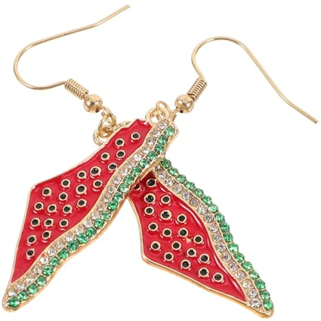 CLISPEED Boucles D'oreilles Pendantes Confortables à Porter Pastèque Résistantes à Décoloration en Acier Inoxydable et Alliage de Zinc Bijou D'été Élégant pour Fête et Mariage