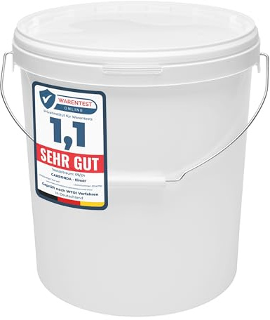 Garronda Secchio con Coperchio 30 L per la conservazione di Prodotti Alimentari e chimici 1 Pezzo Bianco GD-0071