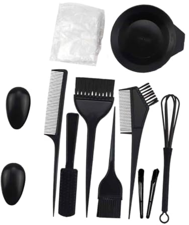 VILLCASE Kit de Herramientas para Teñir el Cabello Profesional 12 Piezas, Accesorios para Coloración Capilar en Casa y Salón, Cuencos, Brochas y Agitadores para Uso Doméstico y Peluquería