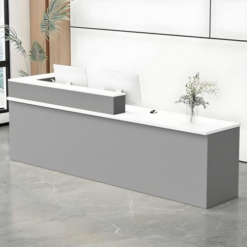 ZRBDDEF Empfangstheke, Moderne Kassentheke, Rezeptionstresen für Büro, Salon, Boutique, Geschäft, Ladentheke mit Aufsatz, Mehrere Größen & Farben