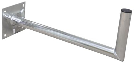 Koscom Wandhalterung Alu Abstand 70 cm I Wandhalter mit Verstrebung für Satellitenschüsseln bis zu 90cm Durchmesser & Wetterstationen I Alurohr Durchmesser 50 mm I Winkel Wandhalterung für Sat Antenne