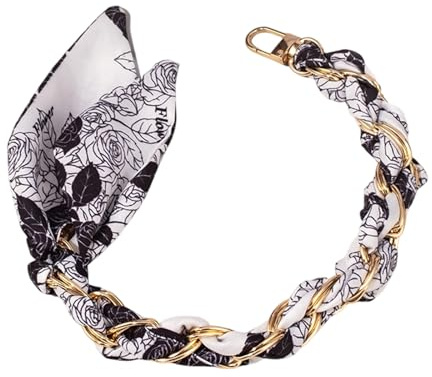 CHIZISX Dragonne de poignet en métal et tressé avec double boucle pour une fixation sécurisée Longueur 32 cm