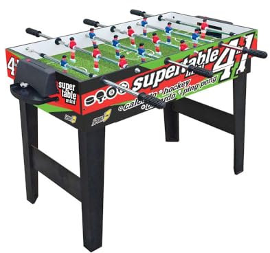 Sport One (Calcetto, Pong, Carambola, Hockey), Tavolo 4 In 1 Mini 3vs3 Ping Gioventù Unisex, Legno, Taglia unica