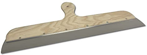 DEWEPRO® Edelstahl Fassadenspachtel - Dekorspachtel - Flächenspachtel - Flächenrakel mit Aluhalter und Holzgriff - Größe: 600x45mm