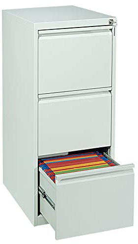 Schrank & Stuhl Hängeregisterschrank einbahnig – Hängemappenschrank mit 3 Schüben für DIN A4, abschließbar, Lieferung komplett montiert, 101 x 40 x 62 cm, Weiß